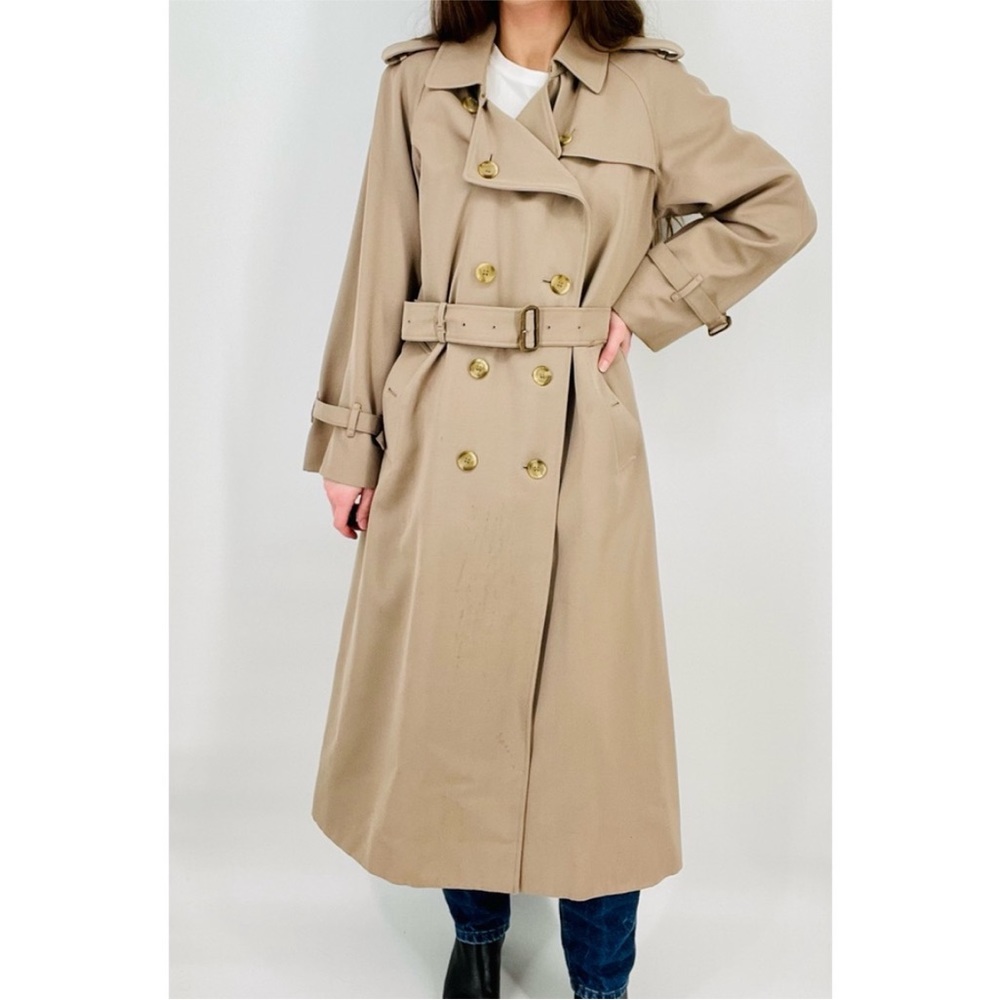Burberry Beige Double-Breasted Trench Coat with Belt